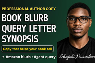 write your book blurb, query letter and synopsis