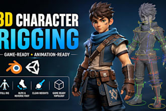 create blender 3d character modeling and rigging for game character animation