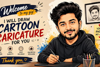 draw carton caricature for you