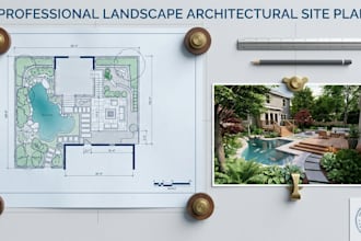 landscape backyard design koi pond paver patio hoa site plan permit drawing