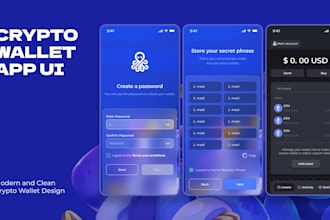 develop crypto wallet app, fintech app, blockchain app, exchange website