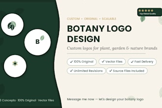 design a professional botany logo for your plant garden or nature brand identity