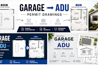 create california garage conversion adu permit drawings