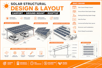 design solar carport, ground mount and structural racking layout
