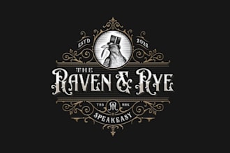 make gothic victorian style raven logo craft cocktail bar