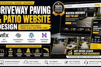 create wix squarespace wordpress hostinger driveway paving patio website design
