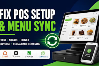 fix toast pos setup square pos clover pos loyverse pos restaurant menu sync