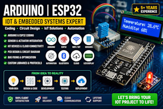do arduino coding, circuit pcb design, lorowan, esp32 s3, fpga, iot projects
