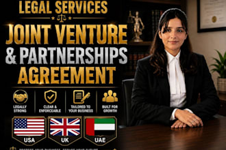 expertly draft joint venture, and partnership agreements and business contracts