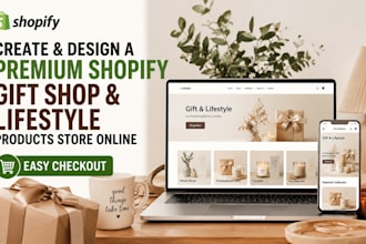 design a premium shopify gift shop and lifestyle products store online