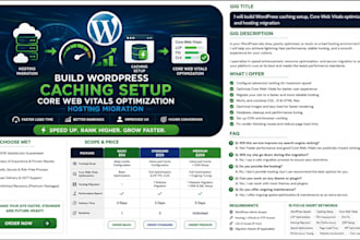 build wordpress caching setup core web vitals optimization hosting migration