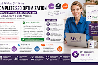 do onpage, offpage with technical SEO optimization for odoo, showit, duda