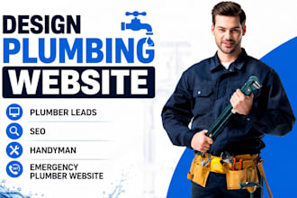 design plumbing website, plumber leads, seo, handyman, emergency plumber website