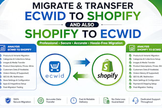 migrate transfer ecwid to shopify and shopify to ecwid website migration