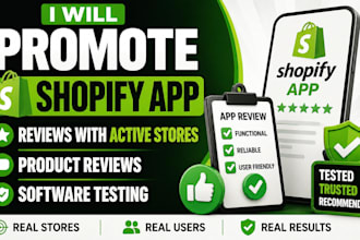 promote shopify app reviews with active stores product reviews software testing