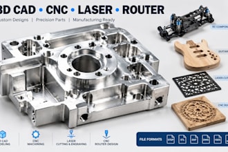 3d cad model for cnc machine, rc components guitar cnc, laser file and router