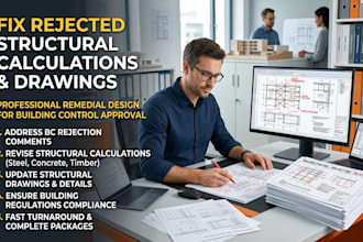 fix rejected structural calculations for building control, structural drawings
