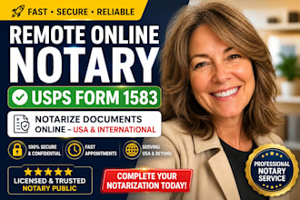 notarize usps form 1583 and documents with remote online notary USA