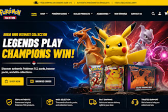design pokemon website trading card pokemon shopify store pokemon card tcg store