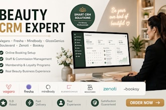 setup spa CRM vagaro fresha mindbody glossgenius booksy zenoti boulevard vagaro