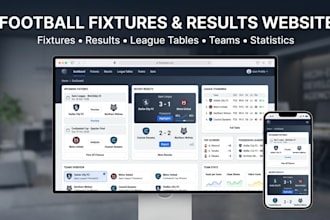 build a football fixtures and results website, football statistics websites