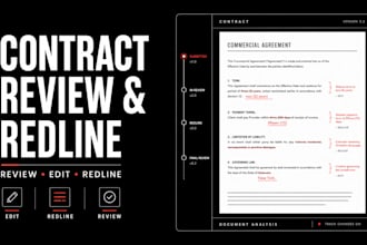 review and redline your commercial contract agreement