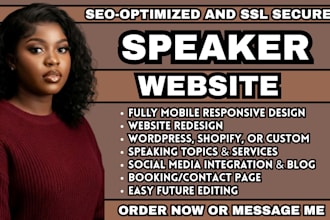 speaker website, public speaker website personal brand website speaker portfolio