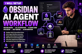 setup n8n ai agent workflow obsidian second brain n8n claude code vps mcp server