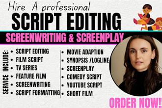 edit format your screenplay, feature film script movie script editing  tv series