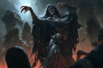 draw horror character illustration