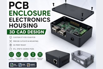 design custom pcb enclosure, electronics housing and 3d cad case