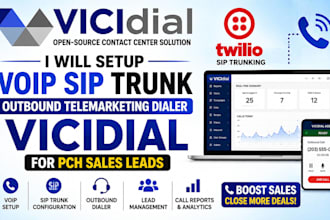 setup voip sip trunk outbound telemarketing auto dialer vicidial for sales leads