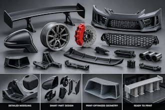 create custom 3d printable car parts and automotive stl files ready for printing
