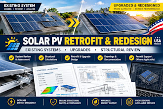 redesign existing solar pv systems for retrofit and upgrades