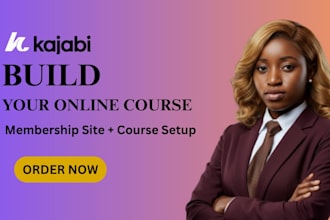 design kajabi website, online course, membership  site thinkific