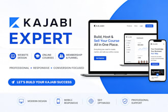 design kajabi website,online course, membership  salesfunnel