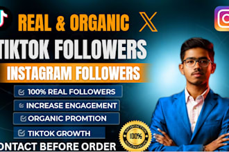 promote tiktok, grow instagram twitter x facebook tik tok follower organically