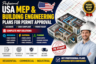 do USA mep plan  building engineering plans for permit approval