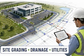 design site grading plan, site plan, utility, drainage and stormwater plan