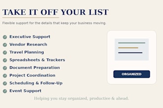 be your executive and operations virtual assistant