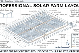 do solar farm layout utility scale pv design and terrain analysis