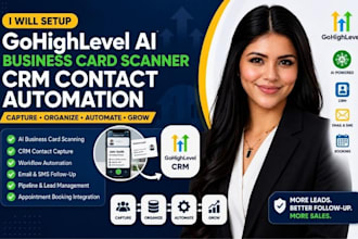 setup gohighlevel ai business card scanner CRM contact automation
