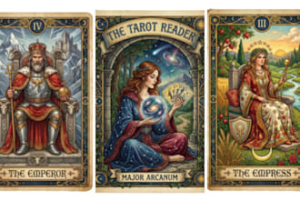 design custom tarot cards with mystical illustrations