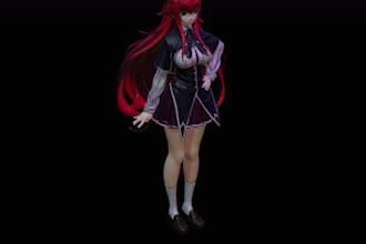 3d vrchat avatar, 3d vtuber and rigging vroid and blender character