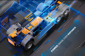 design 3d technical animation for factory automation and machinery workflow