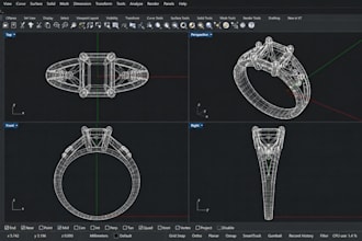 turn jewelry sketches into cad models for rings, pendants and custom pieces