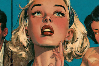 draw authentic vintage comic and retro art illustration
