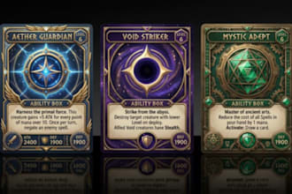 design tcg card template, card frames, and card layouts for trading card games