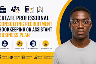 creat professional consulting recruitment bookkeeping or assitant business plan