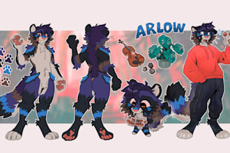draw your fursona reference sheet furry reference sheet furry art fursona